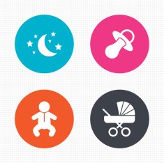 Moon and stars Baby infant icon Buggy dummy N14
