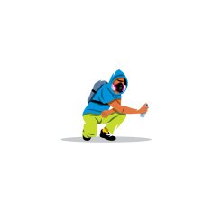 Urban graffiti Boy sign Vector Illustration