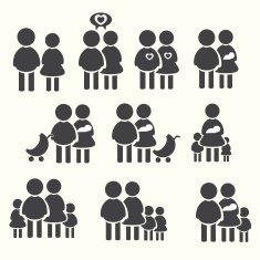 Family icons set avatar illustration