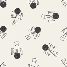 Kendama doodle seamless pattern background N2