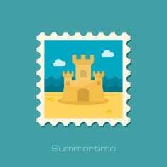 Sand Castle flat stamp