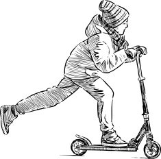 Boy on a scooter N2