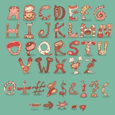 Children Monster Party Birthday Cartoon Type Fonts