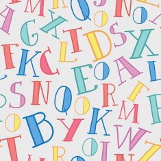 Funny Alphabet Seamless Vector Pattern