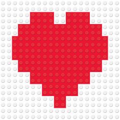 Heart Shape created from building toy bricks