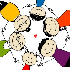 Happy family together frame for your design