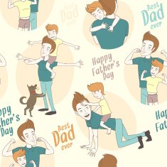 Festive seamless doodle pattern for father's day