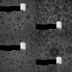 Set of torn paper with black patterns