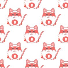 Cute seamless pattern with cat superman