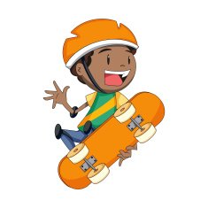 Child skateboard vector illustration