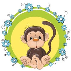 Monkey with flowers