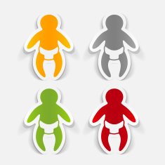 realistic design element baby N19