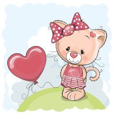 Cat with balloon N2