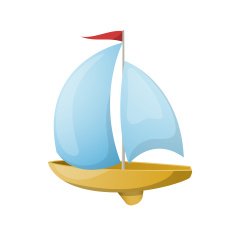 Toy yacht Vector illustration
