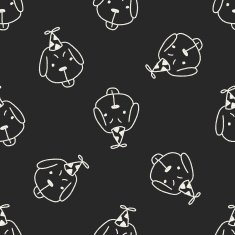 doodle birthday dog seamless pattern background