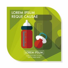 Baby bottle flat icon with long shadow EPS 10 N117