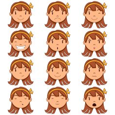 Girl face expressions
