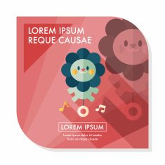 lion toy flat icon with long shadow eps10 N21