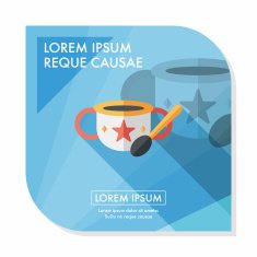baby food bowl flat icon with long shadow eps10 N65