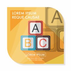 ABC blocks flat icon with long shadow EPS 10 N56