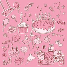 set pink birthday party