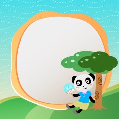 vector frame with panda