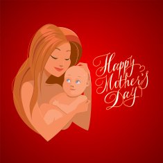 Mother with her baby Card of Happy Mothers Day N2