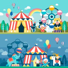 lovely circus performance scene set