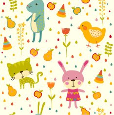 Seamless happy birthday baby background N2