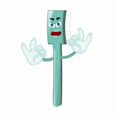 Angry Cartoon Toothbrush Dentist Children Kids Comic N6