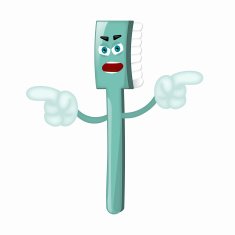 Angry Cartoon Toothbrush Dentist Children Kids Comic N7