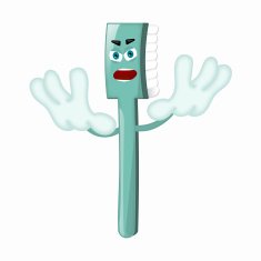 Angry Cartoon Toothbrush Dentist Children Kids Comic N8