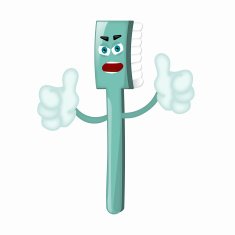 Angry Cartoon Toothbrush Dentist Children Kids Comic N10