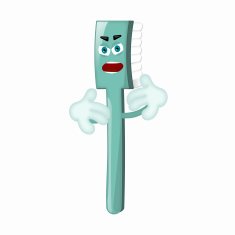 Angry Cartoon Toothbrush Dentist Children Kids Comic N11