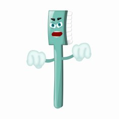 Angry Cartoon Toothbrush Dentist Children Kids Comic N13