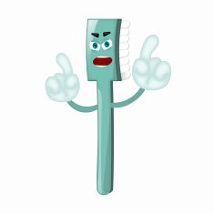 Angry Cartoon Toothbrush Dentist Children Kids Comic N19