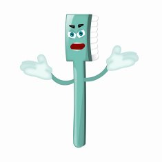 Angry Cartoon Toothbrush Dentist Children Kids Comic N20
