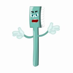 Angry Cartoon Toothbrush Dentist Children Kids Comic N23