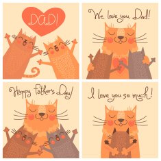 Sweet cards for Fathers Day with cats