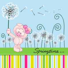 Cute Pig with dandelion N2