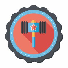toy hammer flat icon with long shadow eps10 N33