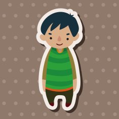 family boy character flat icon elements background eps10 N15