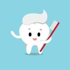 Vector of Cute healthy white tooth with toothbrush for Healthcare