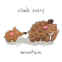 Cute cartoon card with mammoth Vector illustration N10