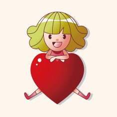 little kid with heart theme elements N90