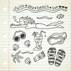swimming doodle