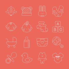 Baby line icon set N11