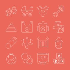 Baby line icon set N12