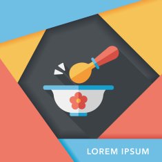 baby food bowl flat icon with long shadow eps10 N70