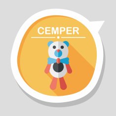 teddy bear flat icon with long shadow eps10 N29